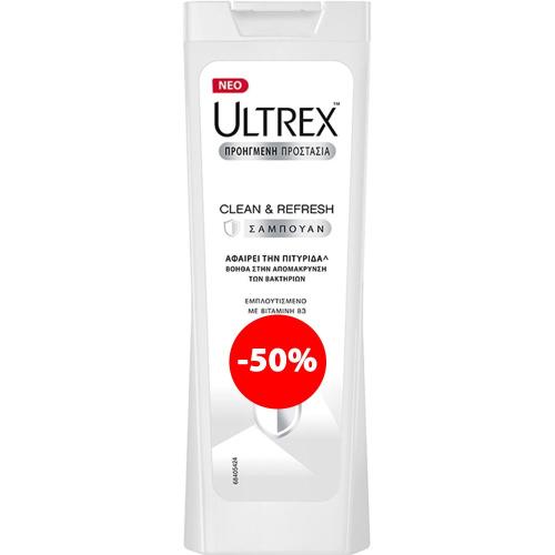 Ultrex Promo Clean & Refresh  Αντιπυτιριδικό Σαμπουάν με Βιταμίνη Β3 Κατά των Βακτηρίων 360ml